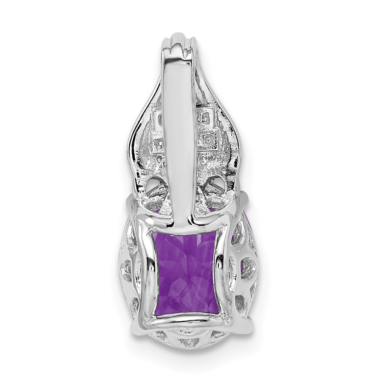 Sterling Silver Rhodium-plated Amethyst Pendant