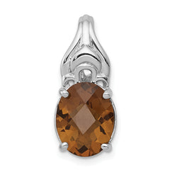 Sterling Silver Rhodium-plated Whiskey Quartz Pendant