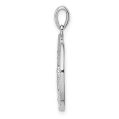 Sterling Silver Rhodium Plated Diamond Pendant