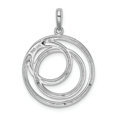 Sterling Silver Rhodium Plated Diamond Pendant