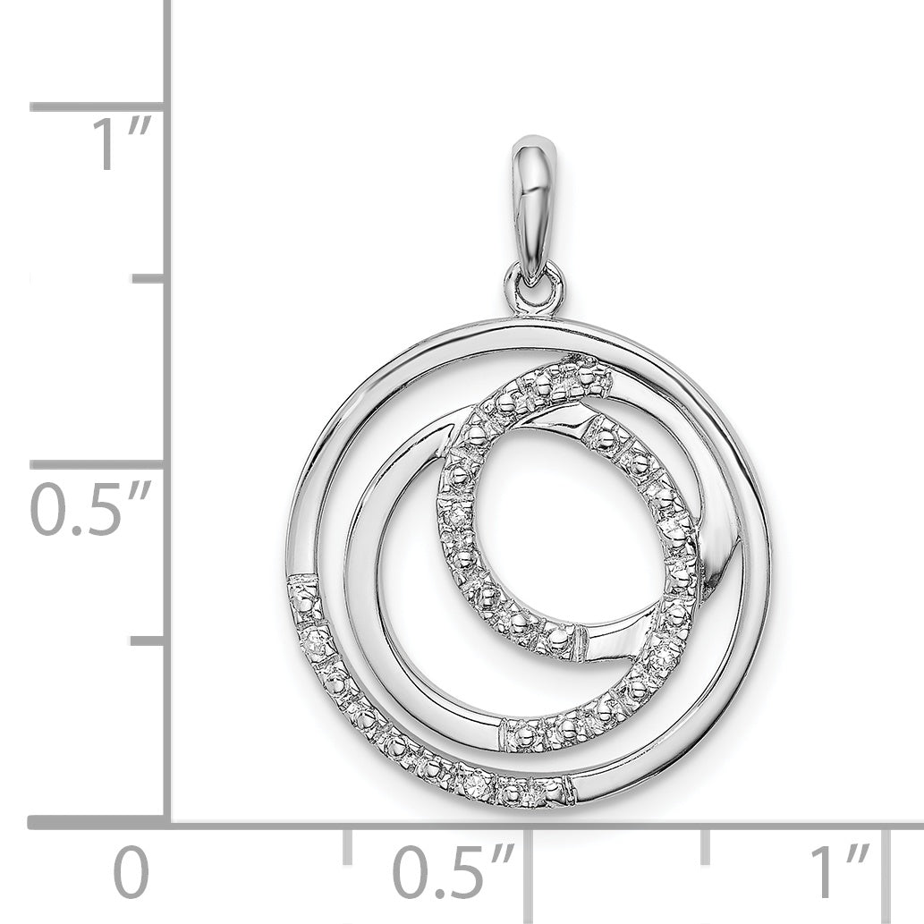 Sterling Silver Rhodium Plated Diamond Pendant