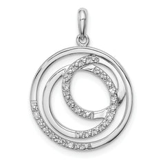 Sterling Silver Rhodium Plated Diamond Pendant