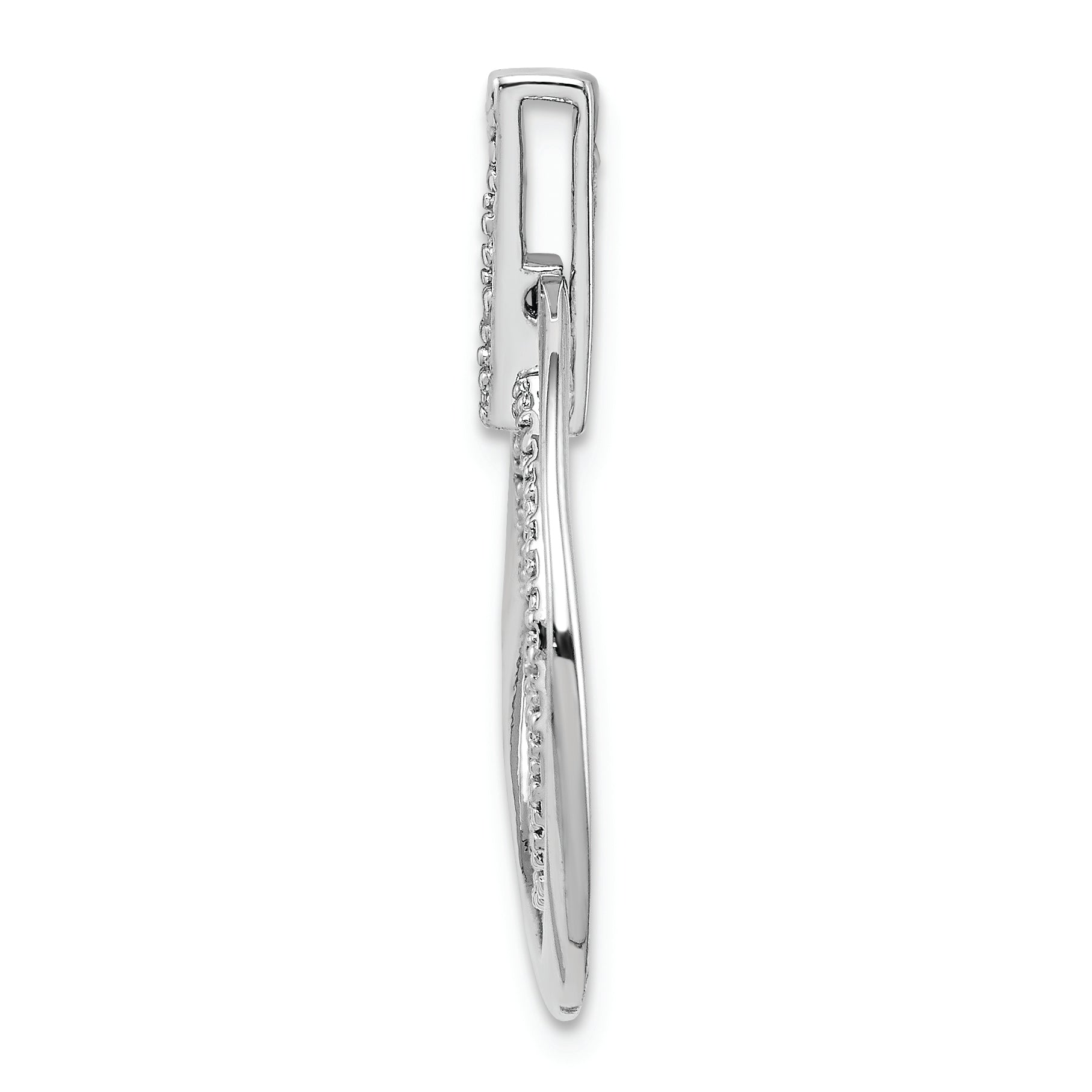 Sterling Silver Rhodium Plated Diamond Pendant