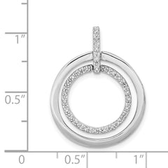 Sterling Silver Rhodium Plated Diamond Pendant