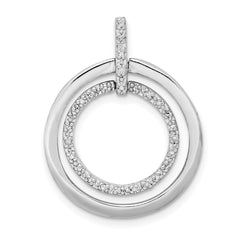 Sterling Silver Rhodium Plated Diamond Pendant