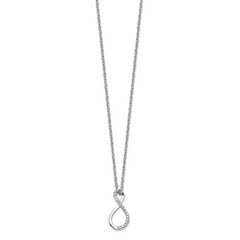 Sterling Silver Rhodium Plated Diamond Accent Infinity Necklace