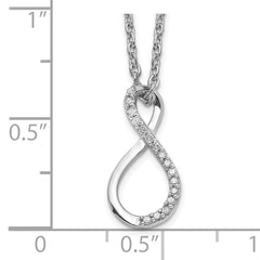 Sterling Silver Rhodium Plated Diamond Accent Infinity Necklace