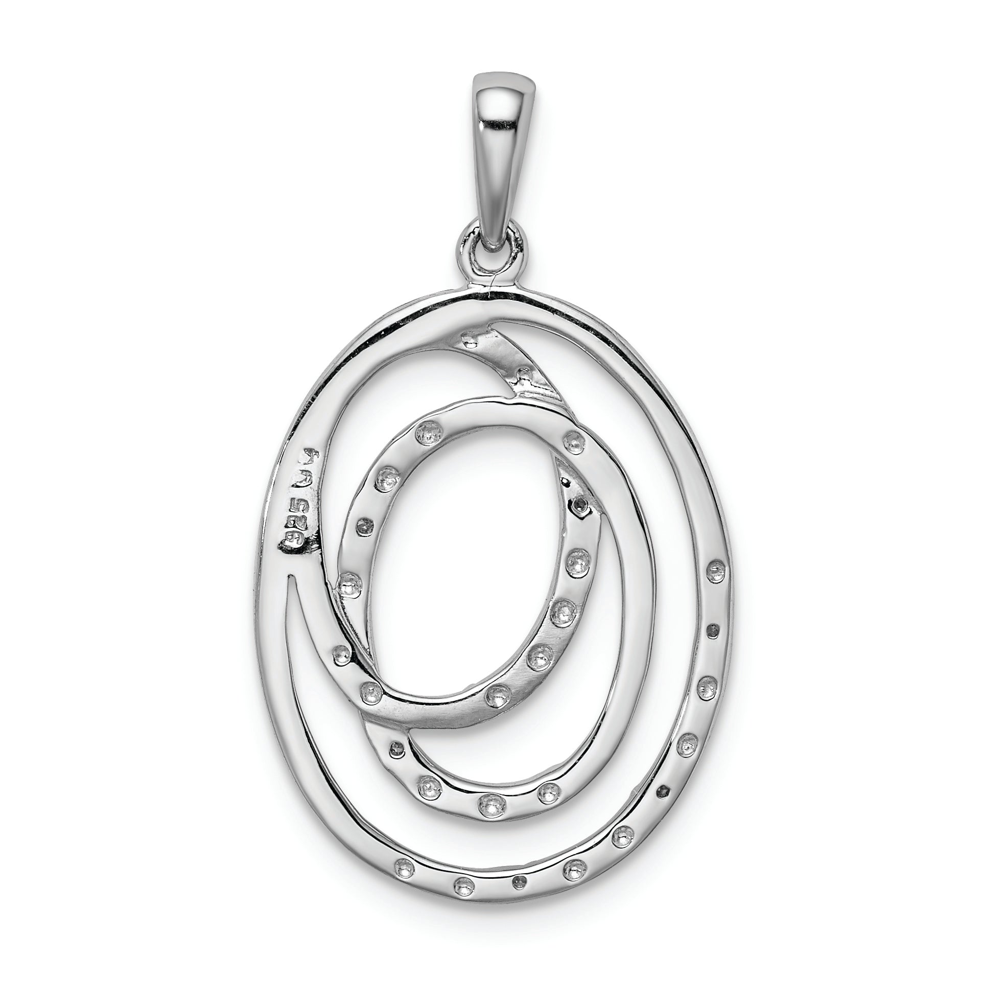 Sterling Silver Rhodium Plated Diamond Pendant