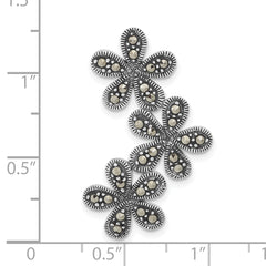 Sterling Silver Marcasite Flower Pendant