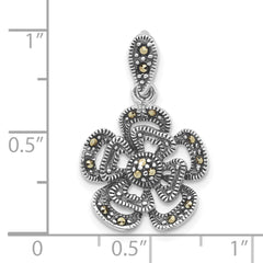 Sterling Silver Marcasite Flower Pendant