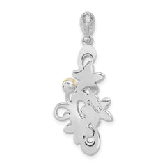 Sterling Silver Marcasite & FW Cultured Pearl Pendant