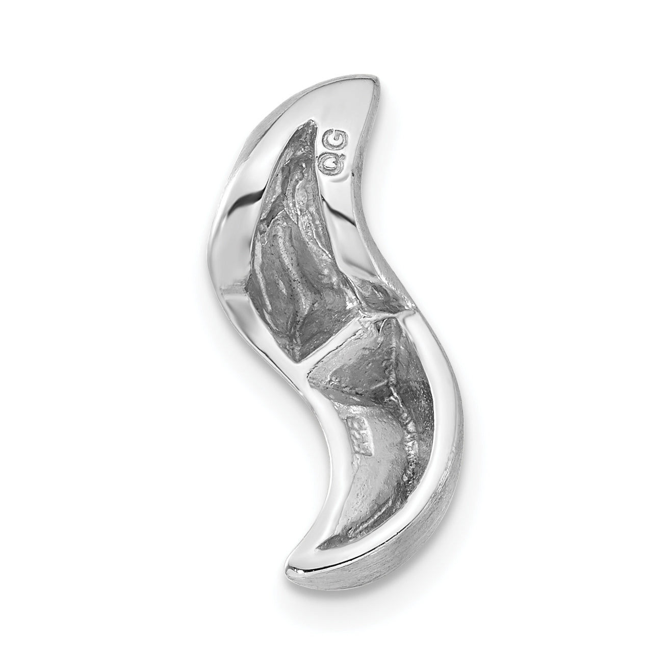 Sterling Silver Brushed And Polished CZ Slide