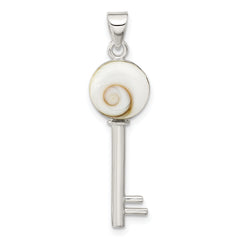 Sterling Silver Polished Shiva Eye Key Pendant