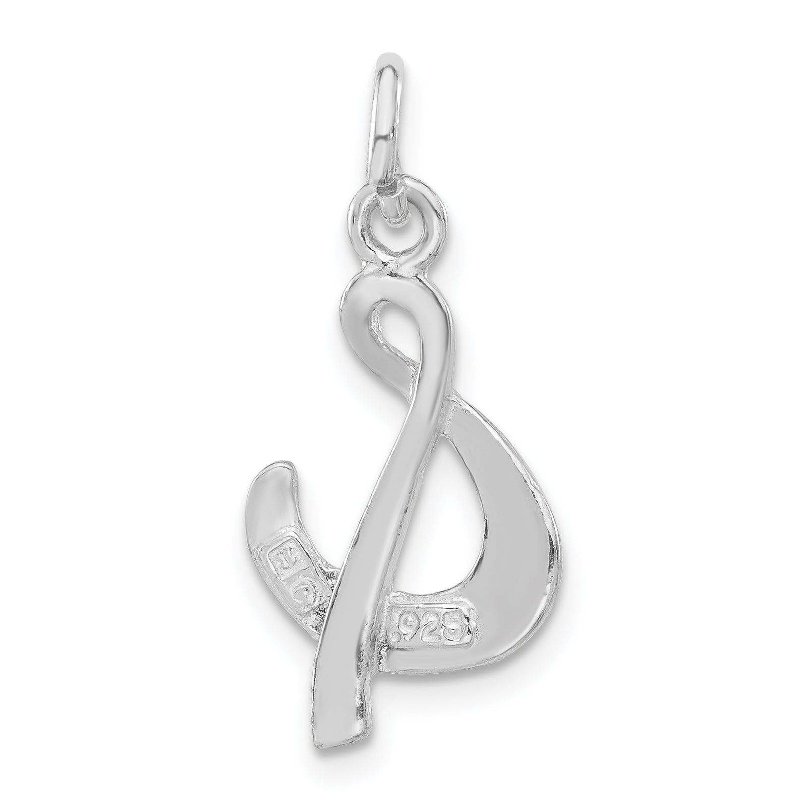 Sterling Silver Polished & Symbol Pendant