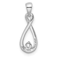 Sterling Silver Rhodium-plated w/CZ Pendant