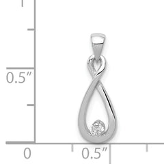 Sterling Silver Rhodium-plated w/CZ Pendant