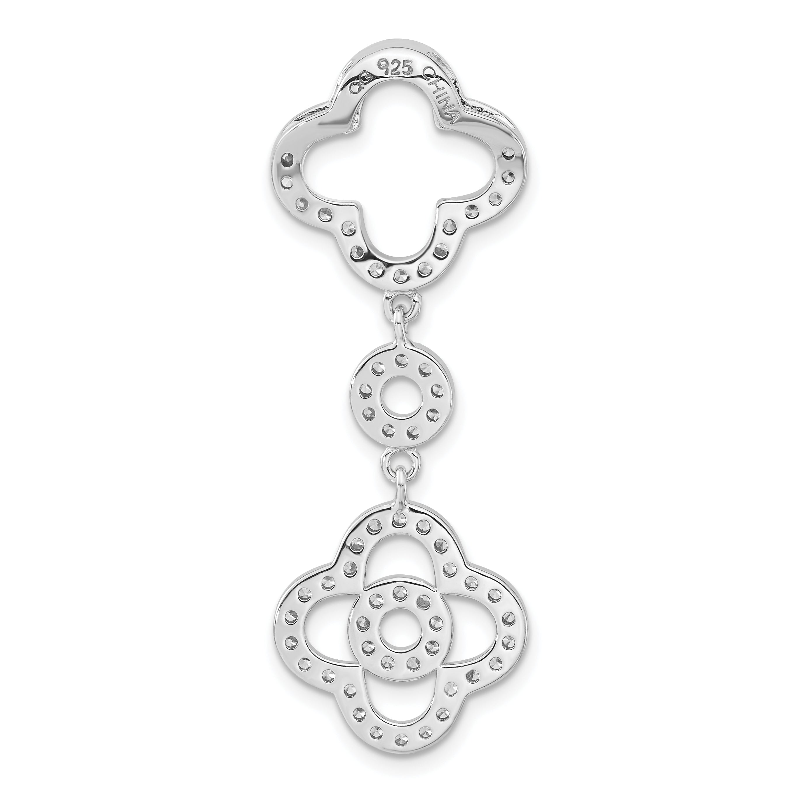 Sterling Silver CZ Chain Slide