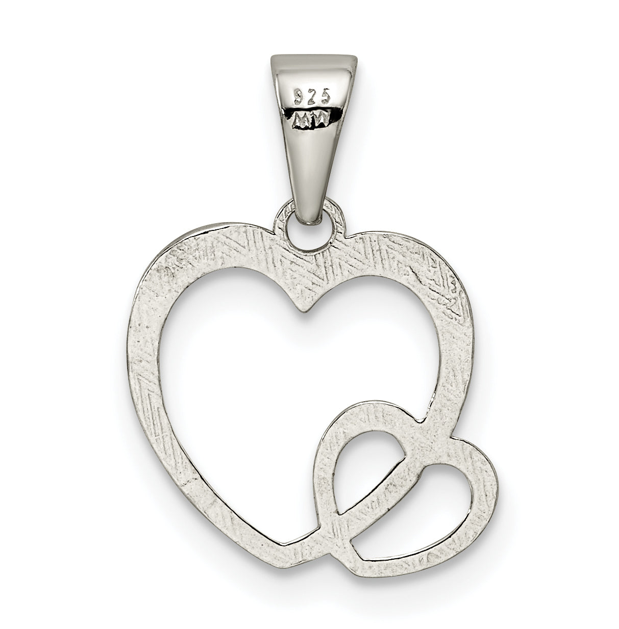 Sterling Silver Polished Hearts Pendant