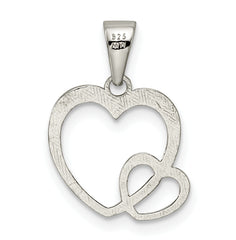 Sterling Silver Polished Hearts Pendant