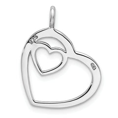 Sterling Silver Rhodium-plated Heart Pendant