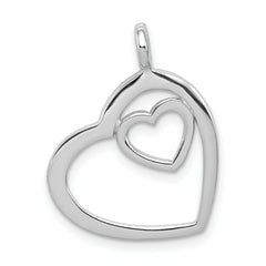 Sterling Silver Rhodium-plated Heart Pendant