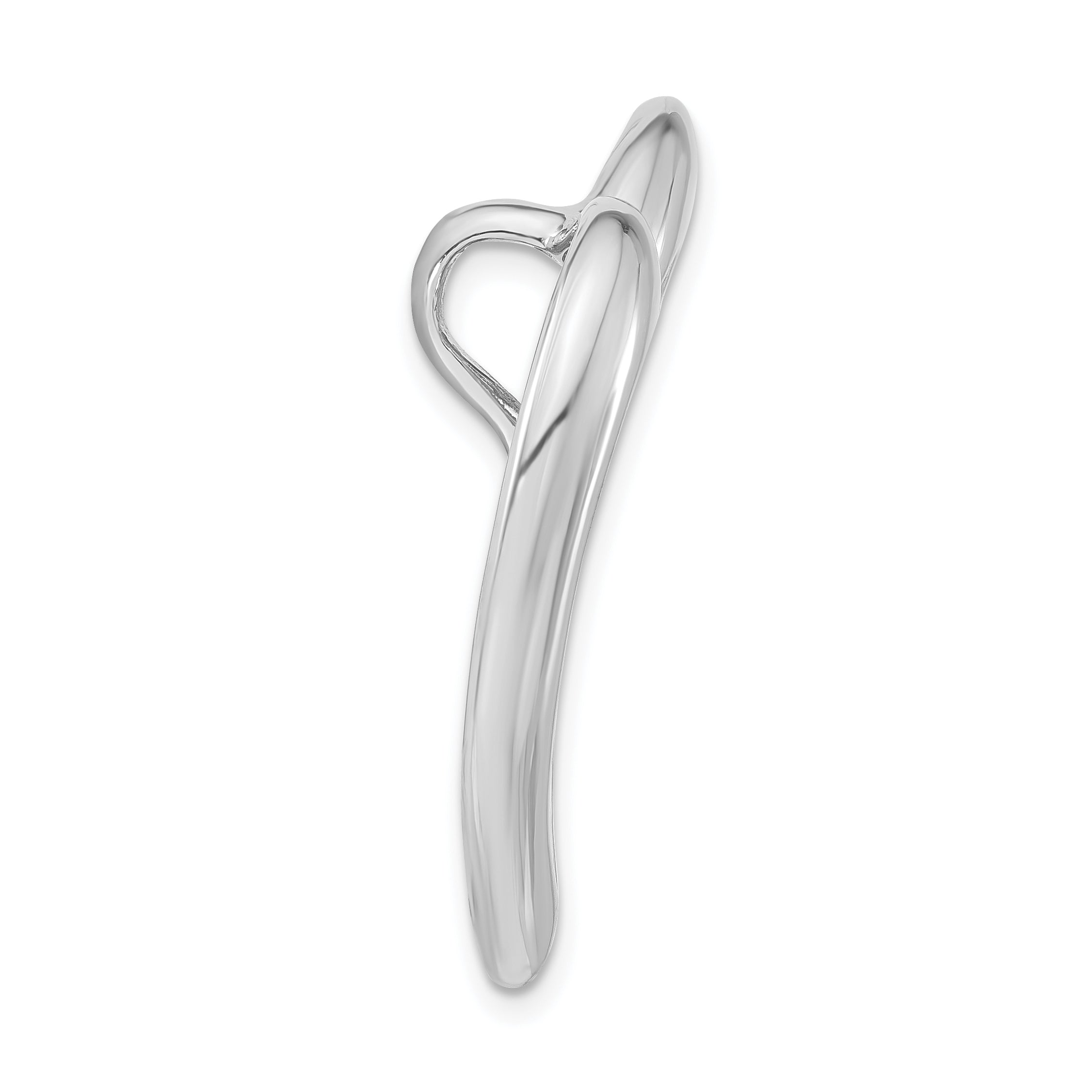 Sterling Silver Polished & Textured Heart Chain Slide Pendant