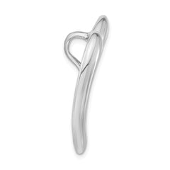 Sterling Silver Polished & Textured Heart Chain Slide Pendant