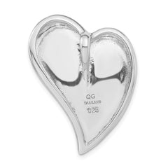 Sterling Silver Polished & Textured Heart Chain Slide Pendant