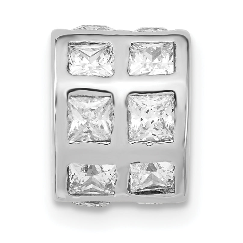 Sterling Silver CZ Polished Bead