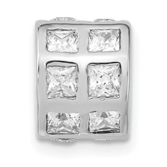 Sterling Silver CZ Polished Bead