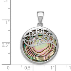 Sterling Silver Rhodium-plated Abalone Pendant