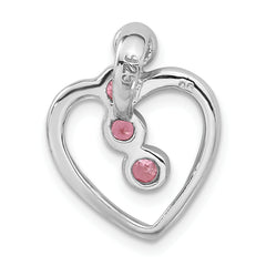 Sterling Silver Pink CZ Heart Pendant