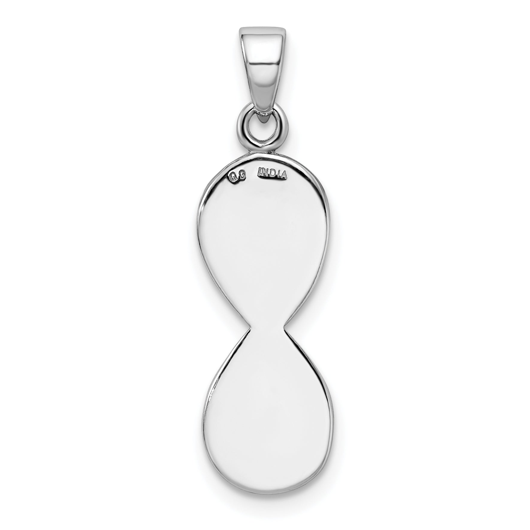 Sterling Silver Rhodium-plate Laser-cut Infinity Symbol Pendant