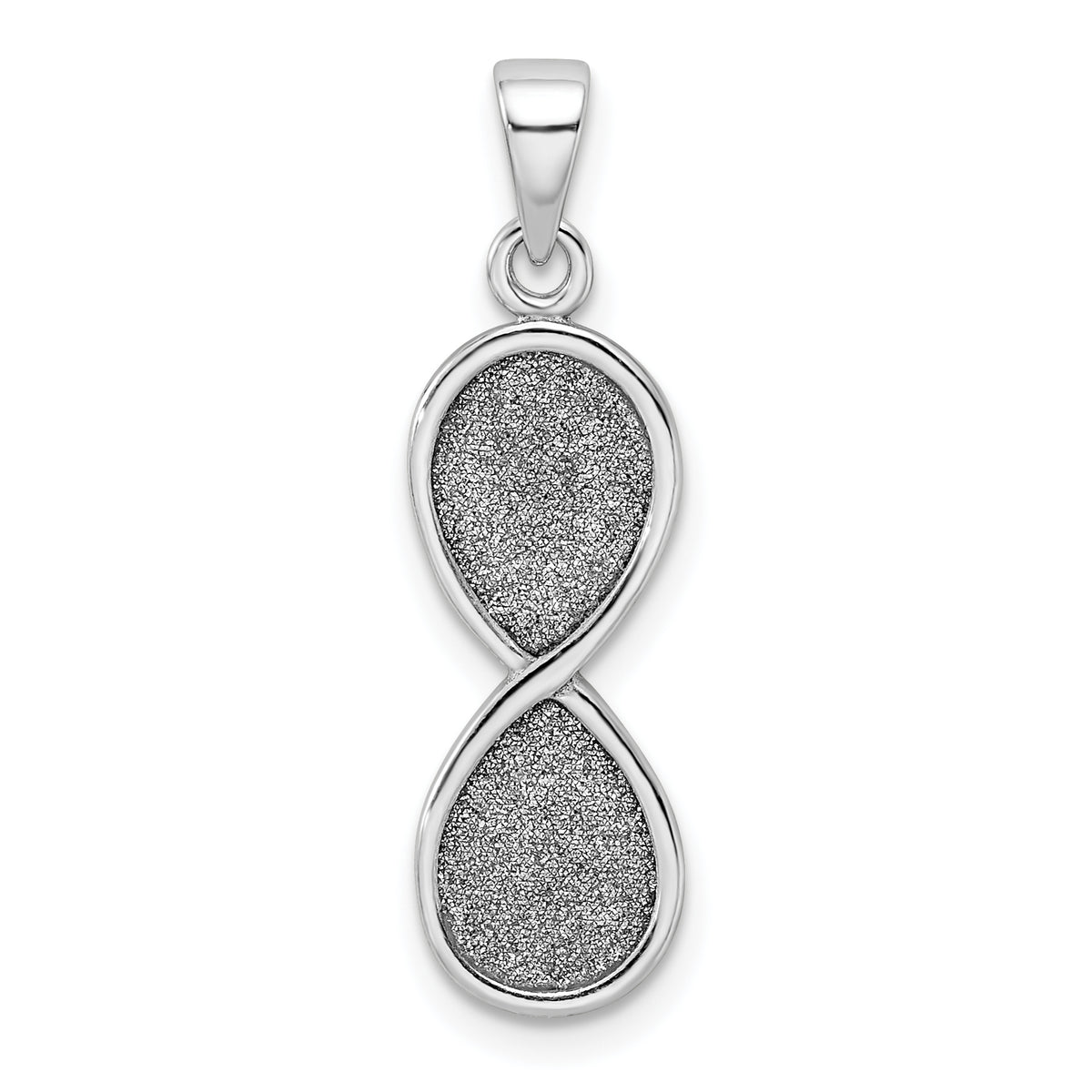 Sterling Silver Rhodium-plate Laser-cut Infinity Symbol Pendant