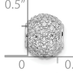 Sterling Silver Rhodium-plated CZ Bead Pendant