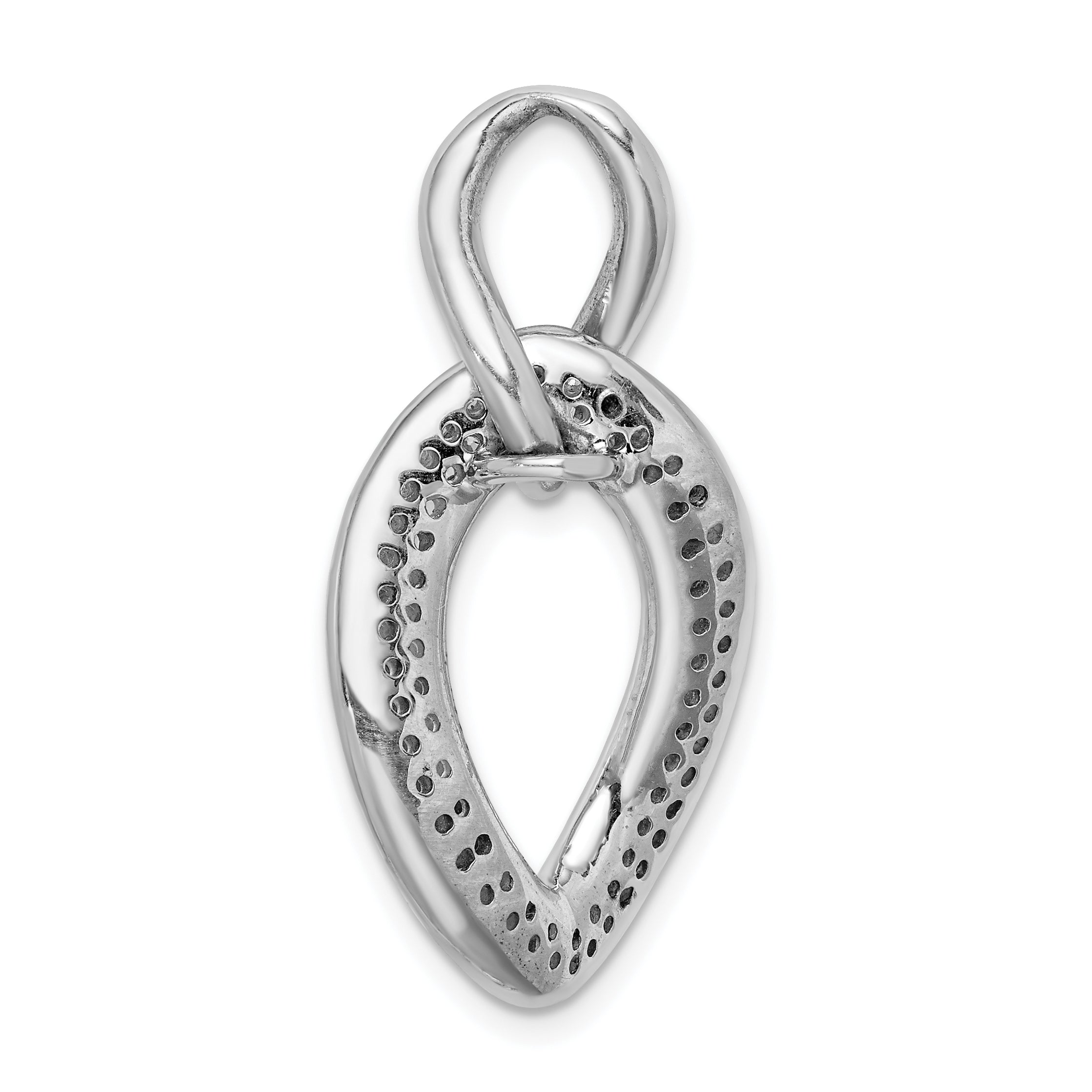 Sterling Silver Rhodium-plated Polished with CZ Pendant