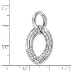 Sterling Silver Rhodium-plated Polished with CZ Pendant