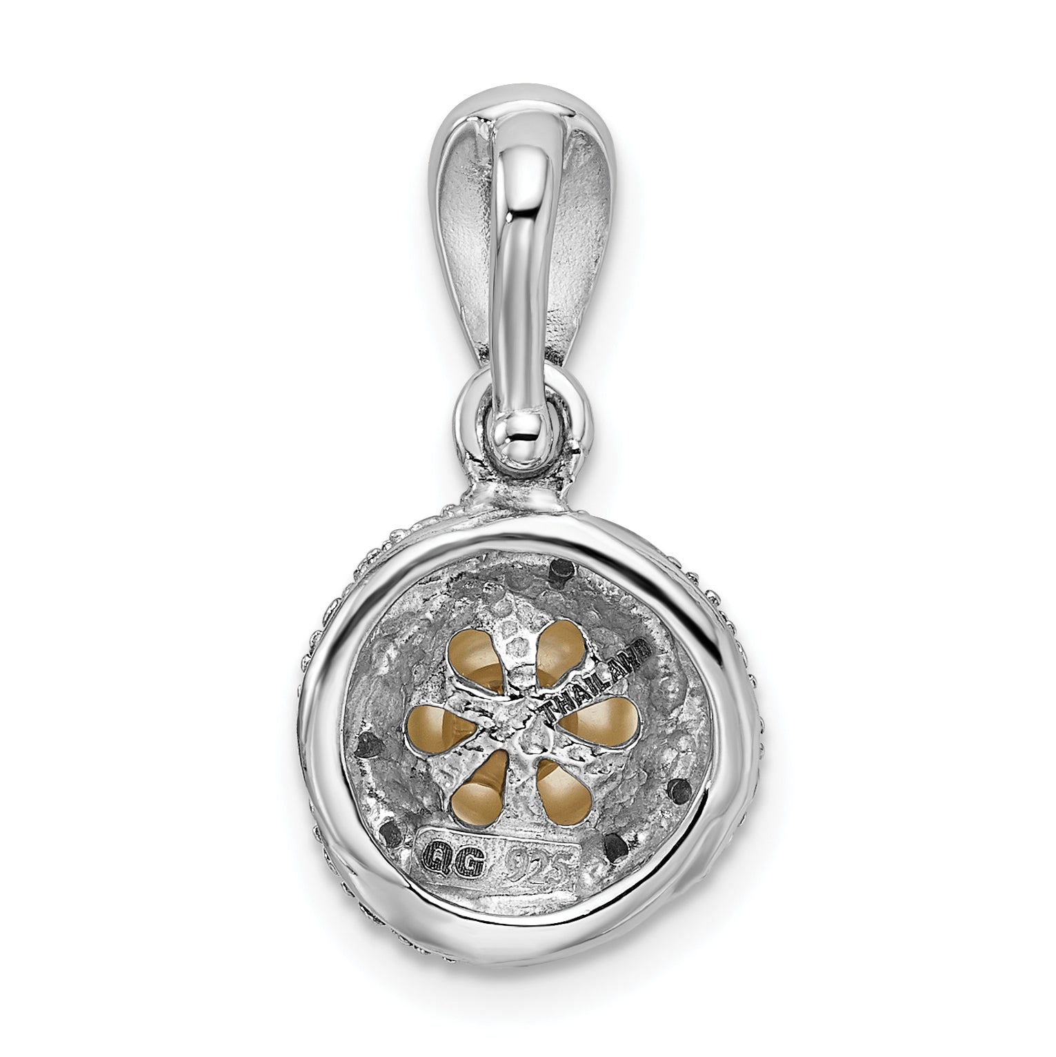 Sterling Silver Rhodium-plated w/Diamond & FWC Pearl Pendant