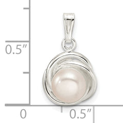 Sterling Silver Polished Freshwater Cultured Pearl Pendant