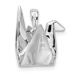 Sterling Silver Rhodium-plated Origami Crane Pendant