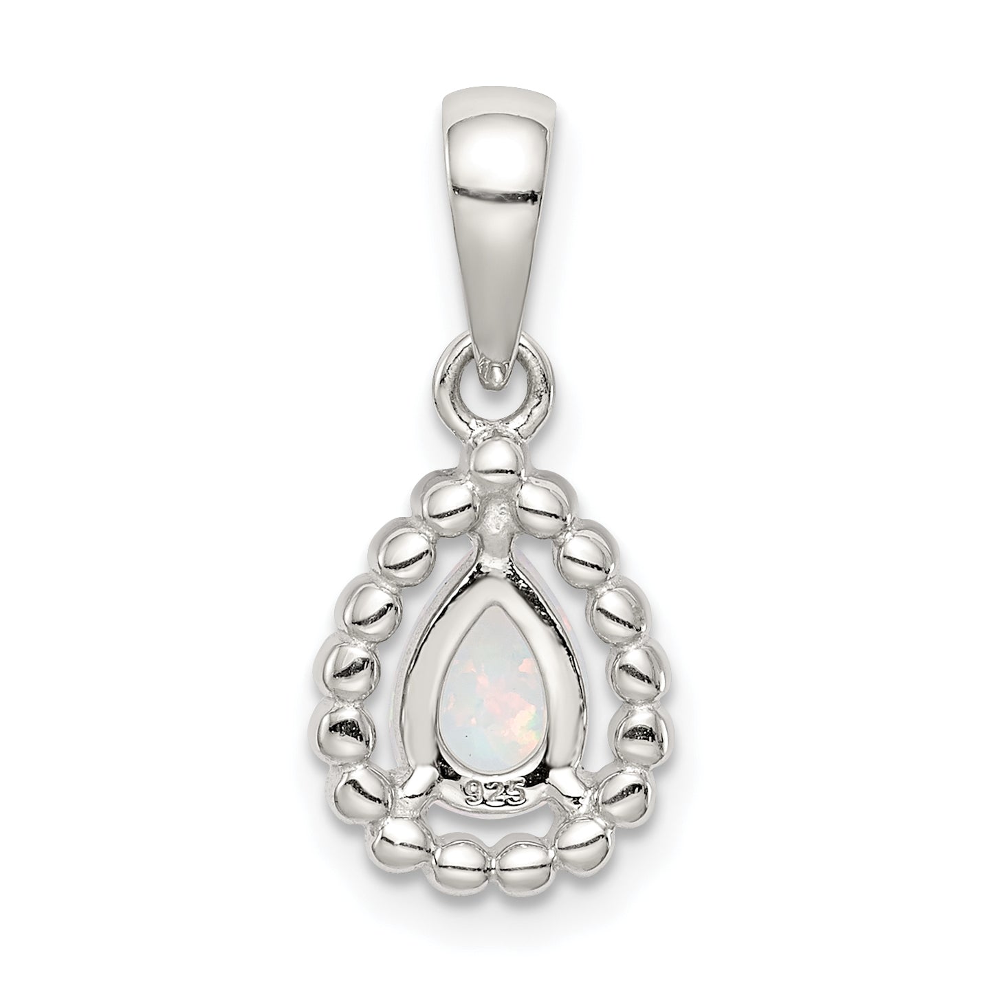 Sterling Silver Lab Created Opal Pendant