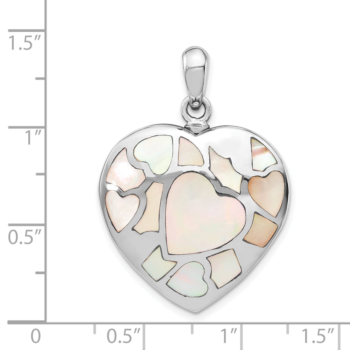 Sterling Silver Rhodium-plated Mother of Pearl Ash Holder Pendant