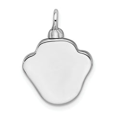 Sterling Silver Rhodium-plated Enameled Paw Ash Holder Bottle Pendant