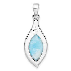 Sterling Silver Rhodium-plated Polished Larimar Pendant