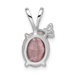 Sterling Silver RH-plate Light Pink Swarovski Crystal w/ Butterfly Pendant