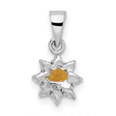 Sterling Silver RH Polished Citrine and Topaz Pendant