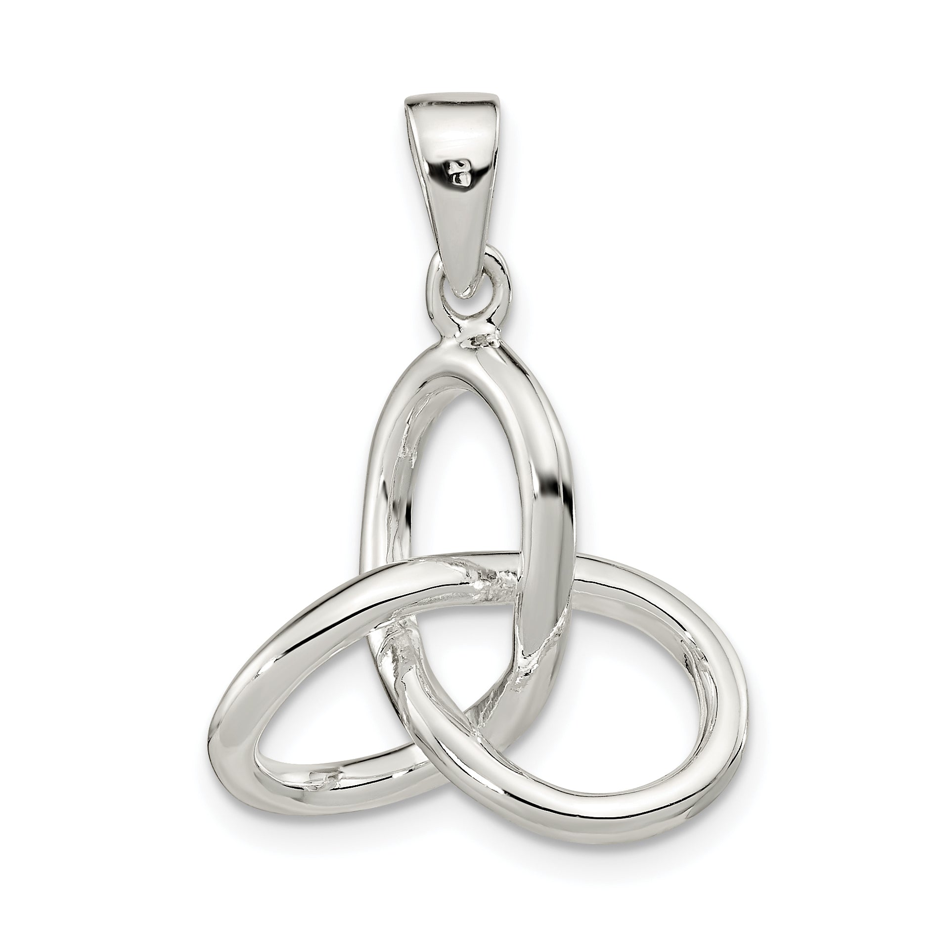 Sterling Silver Polished Infinity Triangle Pendant