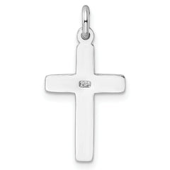 Sterling Silver RH-plated Dove Cross Pendant