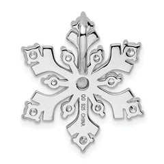 Sterling Silver Rhodium-plated CZ Snowflake Slide