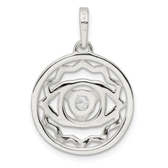 Sterling Silver CZ Third Eye Chakra Filigree Pendant